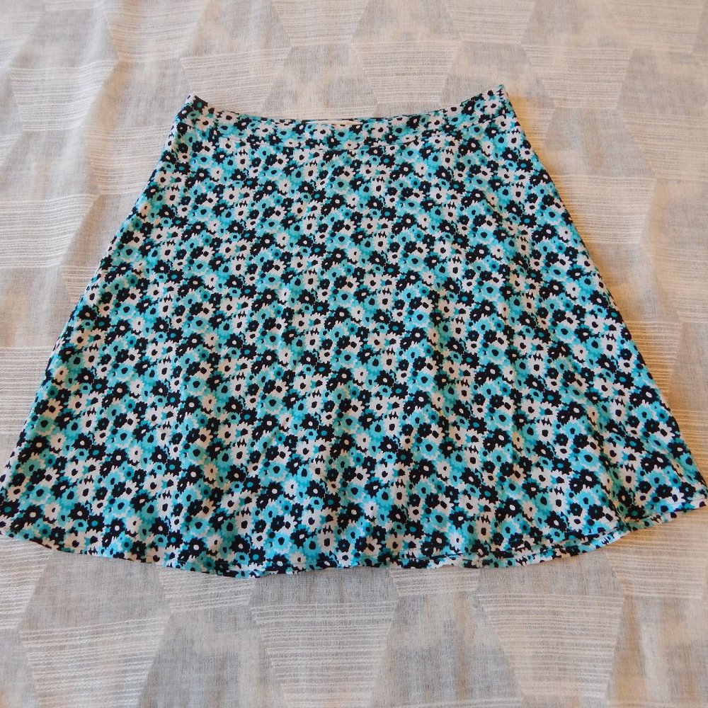 Michael Kors Floral Silk Mini Skirt Blue Sz 2 NWT - Picture 2 of 15